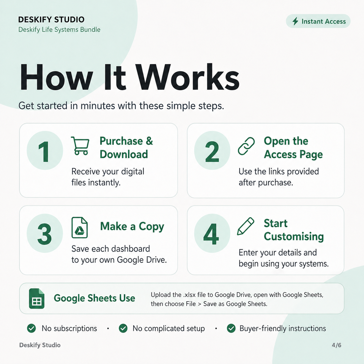 Deskify Life Systems Bundle - 3 Google Sheets Dashboards