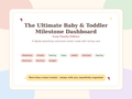 The Ultimate Baby & Toddler Milestone Dashboard — Cozy Family Edition