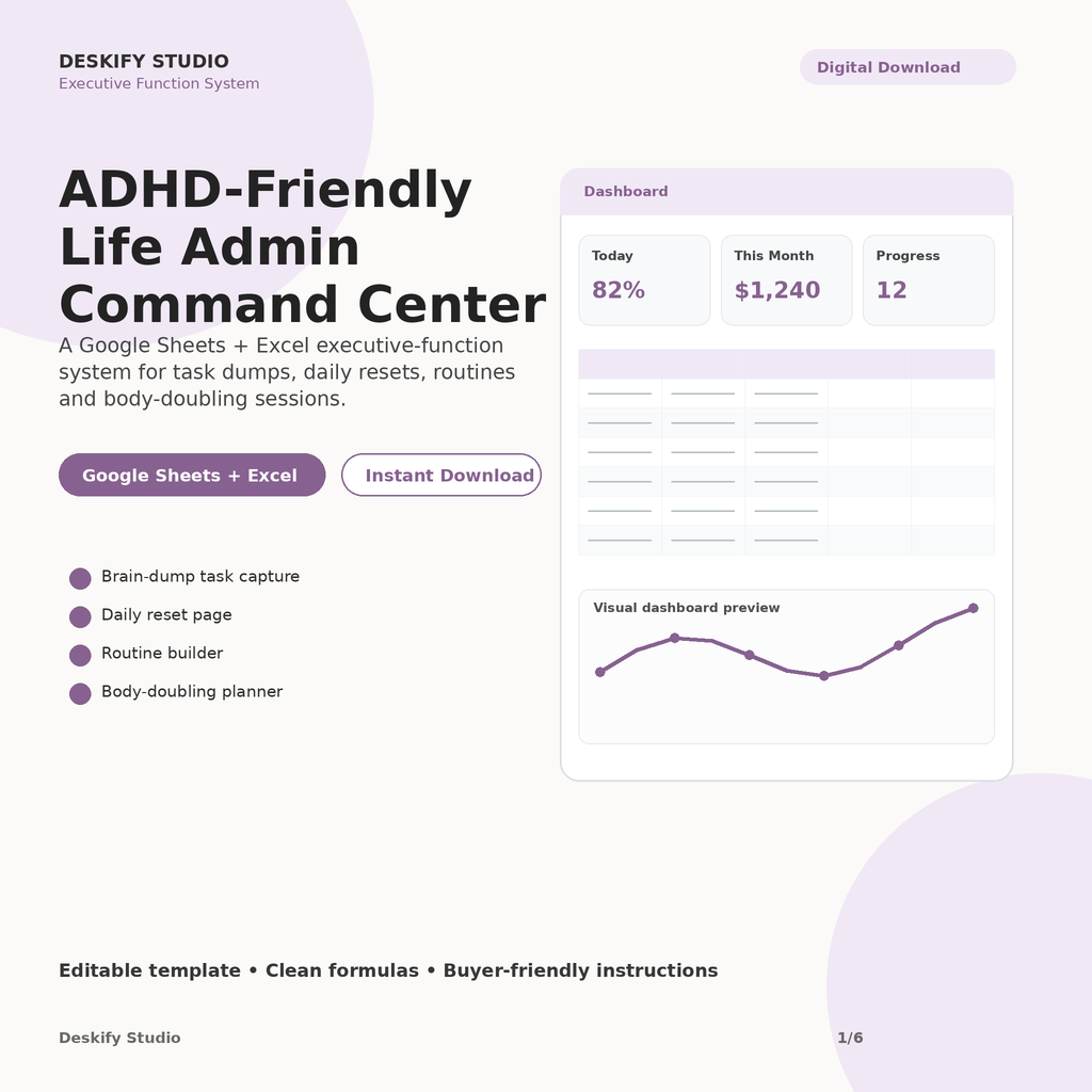 ADHD-Friendly Life Admin Command Center