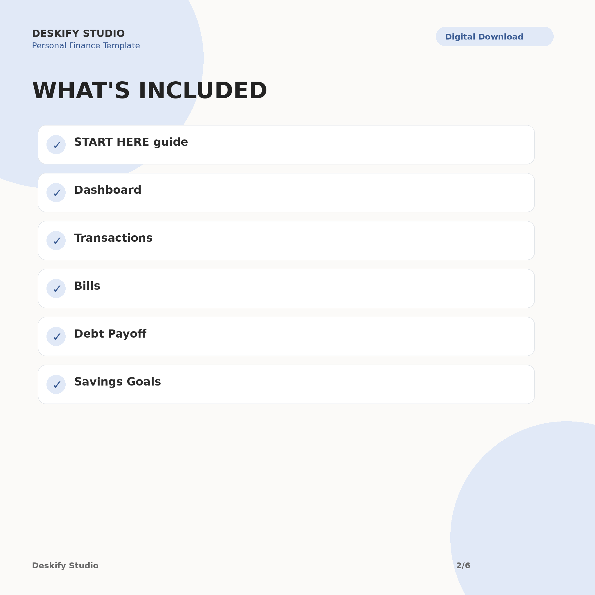 Budget, Bills & Debt Payoff Dashboard