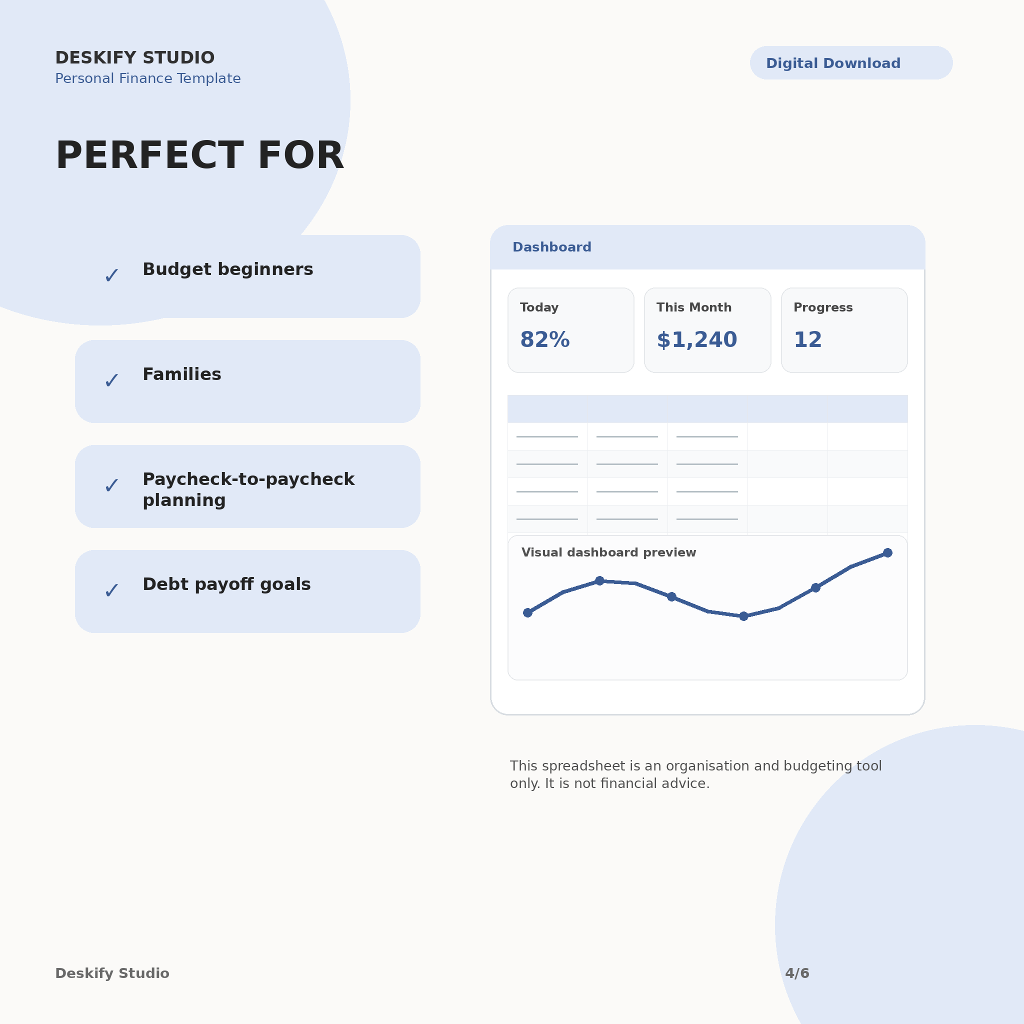 Budget, Bills & Debt Payoff Dashboard