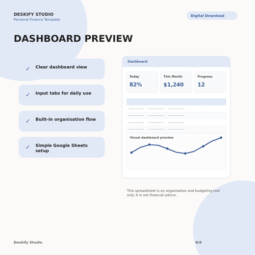 Budget, Bills & Debt Payoff Dashboard